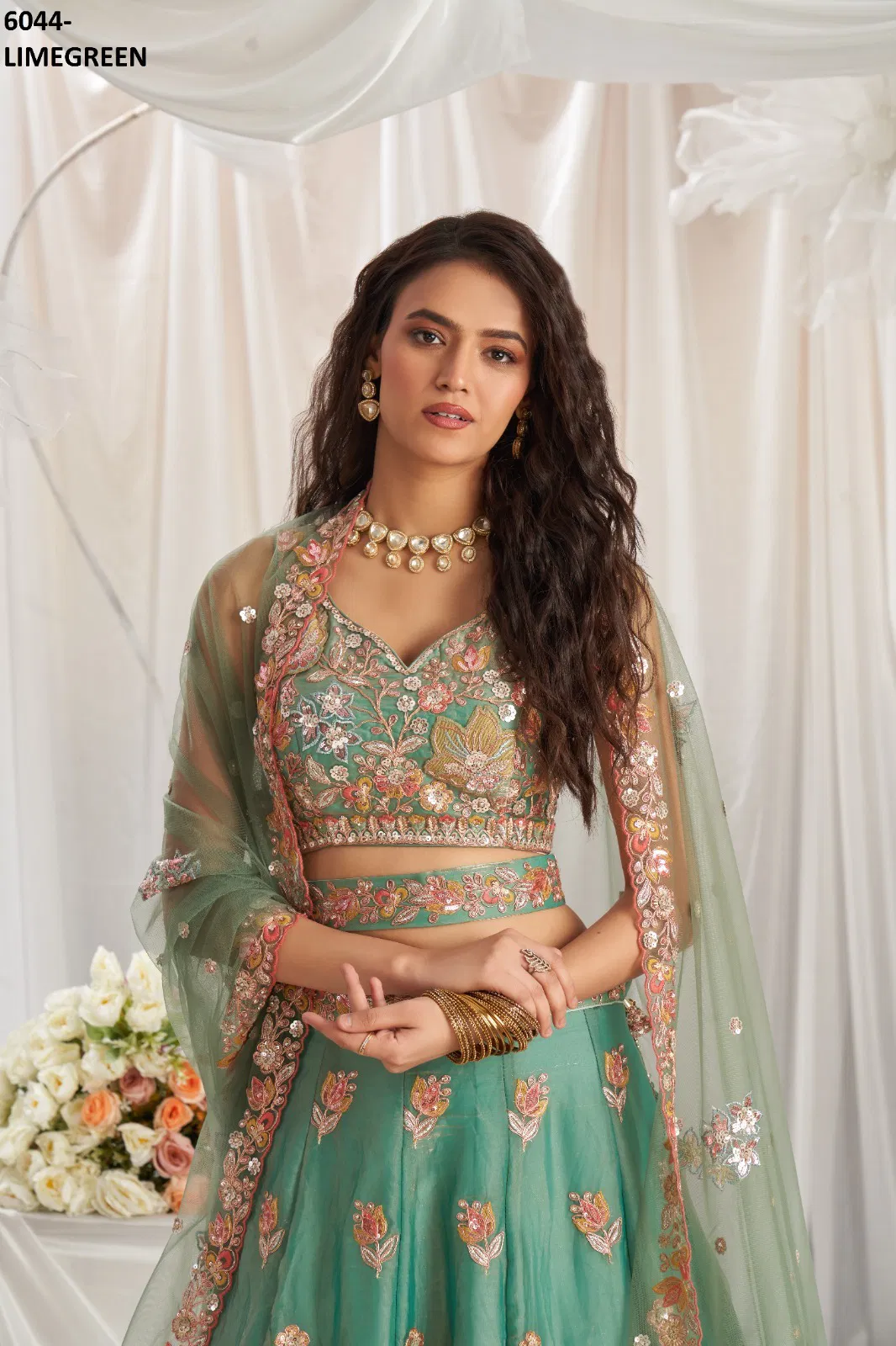 Pf 6044 Organza Lehenga Choli Wholesalers In Delhi